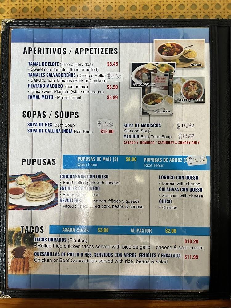 Alicia's Restaurant Menu image 4